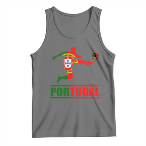 Portugal Soccer Tank Top Portuguese Flag Futebol Football Player TS10 Black Heather Print Your Wear