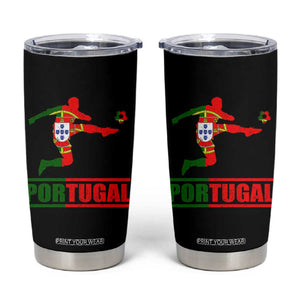 Portugal Soccer Tumbler Cup Portuguese Flag Futebol Football Player TS10 Black Print Your Wear