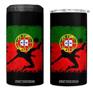 Portugal Soccer 4 in 1 Can Cooler Tumbler Portuguese Flag Futebol Football Fan TS10 One Size: 16 oz Black Print Your Wear