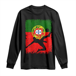 Portugal Soccer Long Sleeve Shirt Portuguese Flag Futebol Football Fan TS10 Black Print Your Wear