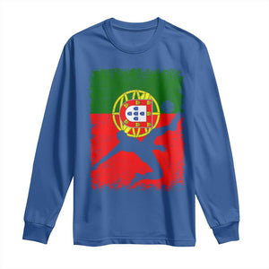 Portugal Soccer Long Sleeve Shirt Portuguese Flag Futebol Football Fan TS10 Royal Blue Print Your Wear
