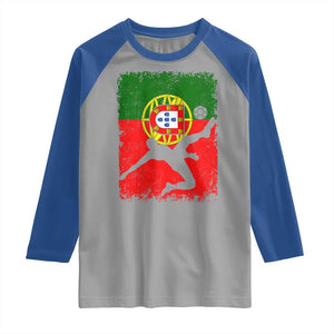 Portugal Soccer Raglan Shirt Portuguese Flag Futebol Football Fan TS10 Sport Gray Royal Print Your Wear