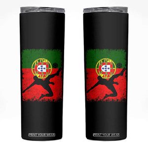 Portugal Soccer Skinny Tumbler Portuguese Flag Futebol Football Fan TS10 Black Print Your Wear