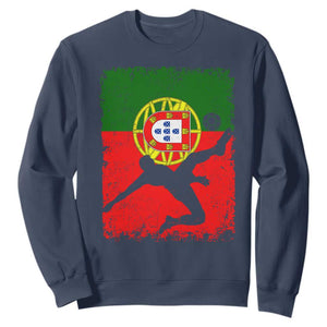 Portugal Soccer Sweatshirt Portuguese Flag Futebol Football Fan TS10 Navy Print Your Wear