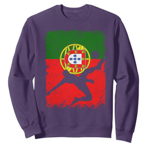 Portugal Soccer Sweatshirt Portuguese Flag Futebol Football Fan TS10 Purple Print Your Wear