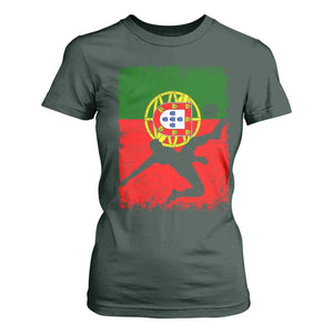 Portugal Soccer T Shirt For Women Portuguese Flag Futebol Football Fan TS10 Dark Forest Green Print Your Wear