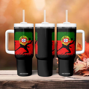 Portugal Soccer Tumbler With Handle Portuguese Flag Futebol Football Fan TS10 Print Your Wear