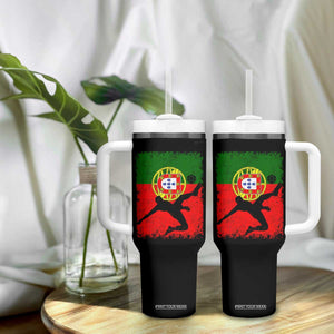 Portugal Soccer Tumbler With Handle Portuguese Flag Futebol Football Fan TS10 Print Your Wear