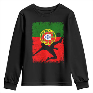 Portugal Soccer Youth Sweatshirt Portuguese Flag Futebol Football Fan TS10 Black Print Your Wear