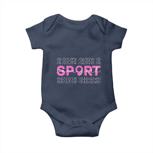 Save Girls Sports Baby Onesie Feminist Body Positivity Inclusive Equality TS10 Navy Print Your Wear