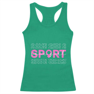 Save Girls Sports Racerback Tank Top Feminist Body Positivity Inclusive Equality TS10 Irish Green Print Your Wear