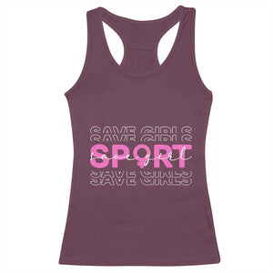 Save Girls Sports Racerback Tank Top Feminist Body Positivity Inclusive Equality TS10 Maroon Print Your Wear