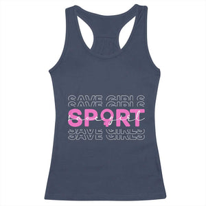 Save Girls Sports Racerback Tank Top Feminist Body Positivity Inclusive Equality TS10 Navy Print Your Wear