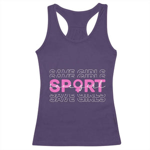 Save Girls Sports Racerback Tank Top Feminist Body Positivity Inclusive Equality TS10 Purple Print Your Wear