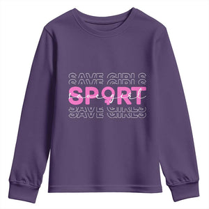 Save Girls Sports Youth Sweatshirt Feminist Body Positivity Inclusive Equality TS10 Purple Print Your Wear