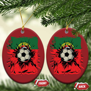 Portugal Soccer Christmas Ornament Portuguese Flag Soccer Ball Futebol TS10 Oval Red Print Your Wear