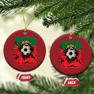 Portugal Soccer Christmas Ornament Portuguese Flag Soccer Ball Futebol TS10 Circle Red Print Your Wear