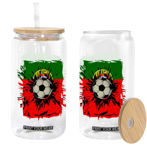 Portugal Soccer Glass Can Portuguese Flag Soccer Ball Futebol TS10 Print Your Wear