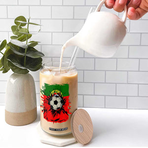 Portugal Soccer Glass Can Portuguese Flag Soccer Ball Futebol TS10 Print Your Wear