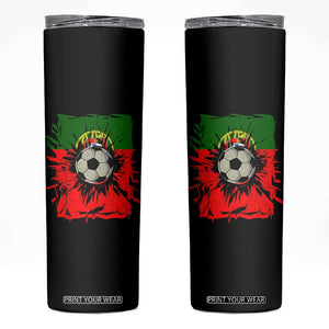 Portugal Soccer Skinny Tumbler Portuguese Flag Soccer Ball Futebol TS10 Black Print Your Wear