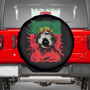 Portugal Soccer Spare Tire Cover Portuguese Flag Soccer Ball Futebol TS10 Black Print Your Wear
