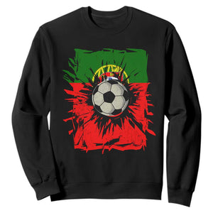 Portugal Soccer Sweatshirt Portuguese Flag Soccer Ball Futebol TS10 Black Print Your Wear
