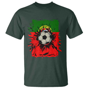 Portugal Soccer T Shirt Portuguese Flag Soccer Ball Futebol TS10 Dark Forest Green Print Your Wear