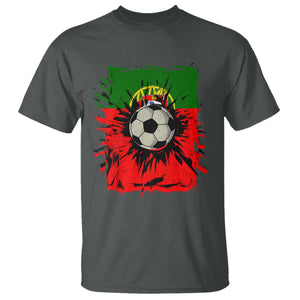 Portugal Soccer T Shirt Portuguese Flag Soccer Ball Futebol TS10 Dark Heather Print Your Wear