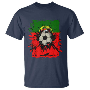 Portugal Soccer T Shirt Portuguese Flag Soccer Ball Futebol TS10 Navy Print Your Wear
