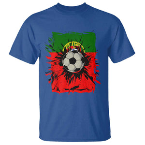 Portugal Soccer T Shirt Portuguese Flag Soccer Ball Futebol TS10 Royal Blue Print Your Wear