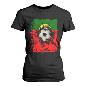 Portugal Soccer T Shirt For Women Portuguese Flag Soccer Ball Futebol TS10 Black Print Your Wear