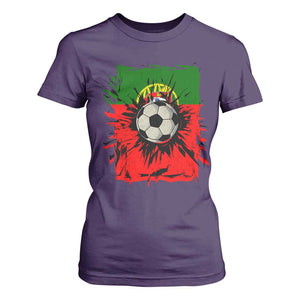 Portugal Soccer T Shirt For Women Portuguese Flag Soccer Ball Futebol TS10 Purple Print Your Wear