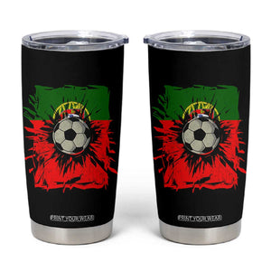 Portugal Soccer Tumbler Cup Portuguese Flag Soccer Ball Futebol TS10 Black Print Your Wear