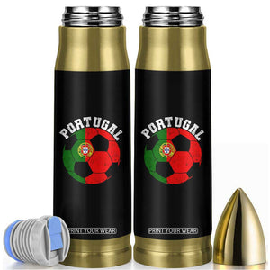 Portugal Soccer Bullet Tumbler Portuguese Flag Soccer Ball Futebol Football Fan TS10 Black Print Your Wear