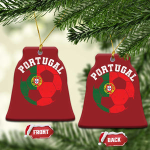 Portugal Soccer Christmas Ornament Portuguese Flag Soccer Ball Futebol Football Fan TS10 Bell Flake Red Print Your Wear