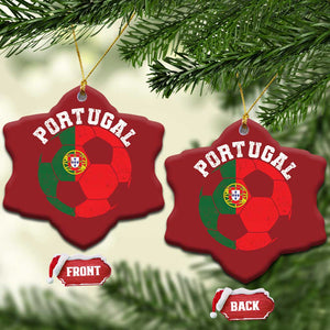 Portugal Soccer Christmas Ornament Portuguese Flag Soccer Ball Futebol Football Fan TS10 Snow Flake Red Print Your Wear