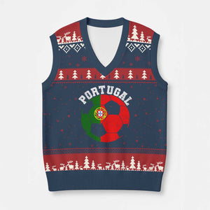 Portugal Soccer V-Neck Knit Sweater Vest Portuguese Flag Soccer Ball Futebol Football Fan TS10 Navy Red Print Your Wear