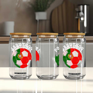 Portugal Soccer Glass Can Portuguese Flag Soccer Ball Futebol Football Fan TS10 Print Your Wear
