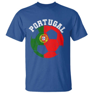 Portugal Soccer T Shirt Portuguese Flag Soccer Ball Futebol Football Fan TS10 Royal Blue Print Your Wear