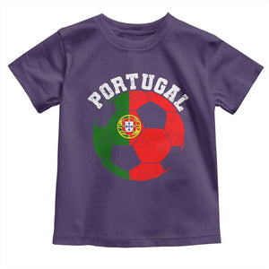 Portugal Soccer Toddler T Shirt Portuguese Flag Soccer Ball Futebol Football Fan TS10 Purple Print Your Wear