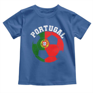 Portugal Soccer Toddler T Shirt Portuguese Flag Soccer Ball Futebol Football Fan TS10 Royal Blue Print Your Wear