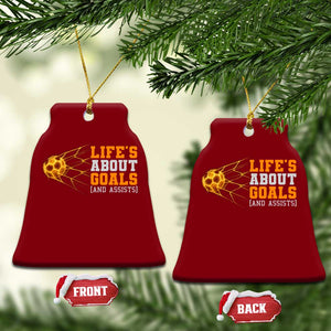 Funny Soccer Ceramic Ornament Life Is About Goals And Assists Youth Soccer TS10 Print Your Wear