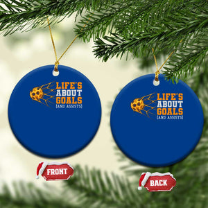 Funny Soccer Ceramic Ornament Life Is About Goals And Assists Youth Soccer TS10 1pc Blue Print Your Wear