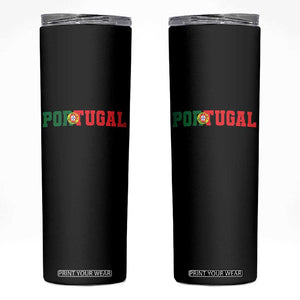 Vintage Portugal Skinny Tumbler Classic Portuguese Flag Retro Varsity Futebol TS10 Black Print Your Wear