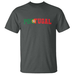 Vintage Portugal T Shirt Classic Portuguese Flag Retro Varsity Futebol TS10 Dark Heather Print Your Wear