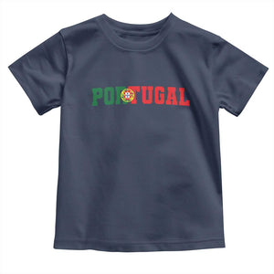 Vintage Portugal Toddler T Shirt Classic Portuguese Flag Retro Varsity Futebol TS10 Navy Print Your Wear