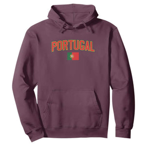 Portugal Hoodie Portuguese Flag Futebol Fan TS10 Maroon Print Your Wear