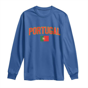 Portugal Long Sleeve Shirt Portuguese Flag Futebol Fan TS10 Royal Blue Print Your Wear