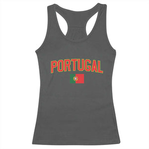Portugal Racerback Tank Top Portuguese Flag Futebol Fan TS10 Dark Heather Print Your Wear