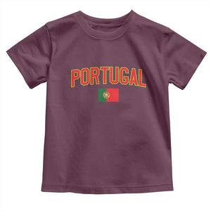 Portugal Toddler T Shirt Portuguese Flag Futebol Fan TS10 Maroon Print Your Wear